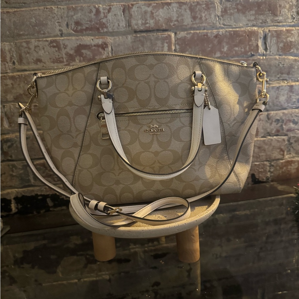 Coach Beige Signature Shoulder Bag